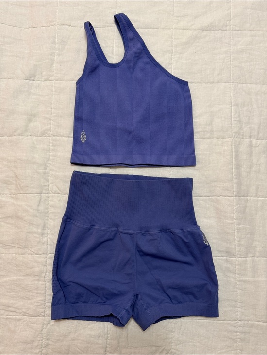 FP Movement by Free People Pants - Free People Crop Tank & High-Waist Shorts Set - Purple